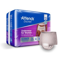Female Adult Absorbent Underwear Attends® Discreet Pull On with Tear Away Seams Large Disposable Heavy Absorbency,71302  (18/BG)