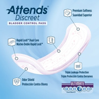 Bladder Control Pad Attends® Discreet 15 Inch Length Moderate Absorbency Polymer Core One Size Fits Most (M-1039115)