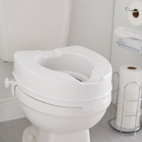 Raised Toilet Seat McKesson 4 Inch Height White 400 lbs. Weight Capacity (M-1095384)