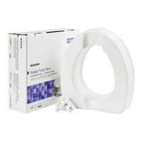 Raised Toilet Seat McKesson 4 Inch Height White 400 lbs. Weight Capacity,71716  (1/EA)