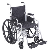 Poly Fly Light Weight Transport Chair Wheelchair with Swing away Footrests, 20" Seat Poly Fly Light Weight Transport Chair Wheelchair with Swing away Footrests, 20" Seat