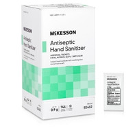 Hand Sanitizer with Aloe McKesson 0.9 Gram Ethyl Alcohol Gel Individual Packet,72058  (144/BX)