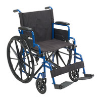 Blue Streak Wheelchair with Flip Back Desk Arms, Swing Away Footrests, 16" Seat Blue Streak Wheelchair with Flip Back Desk Arms, Swing Away Footrests, 16" Seat