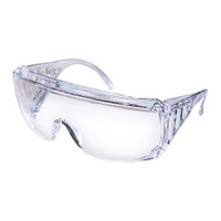Safety Glasses Yukon® Wraparound Clear Tint Polycarbonate Lens Clear Frame Over Ear One Size Fits Most,72180  (1/EA)