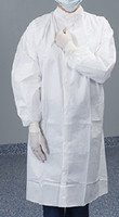 Cleanroom Lab Coat Contec® CritiGear™ White X-Large Knee Length Disposable,72365  (10/BG)
