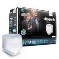 Unisex Adult Absorbent Underwear Attends® Premier Pull On with Tear Away Seams Large Disposable Heavy Absorbency,72513  (16/BG)