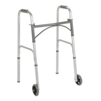 Folding Walker Adjustable Height McKesson Steel Frame 350 lbs. Weight Capacity 32 to 39 Inch Height (M-1128891)