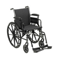 Lightweight Wheelchair McKesson Dual Axle Desk Length Arm Elevating Legrest Black Upholstery 20 Inch Seat Width Adult 300 lbs. Weight Capacity (M-1128897)