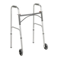 Folding Walker Adjustable Height McKesson Steel Frame 350 lbs. Weight Capacity 32 to 39 Inch Height (M-1128909)