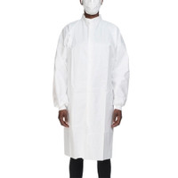 Cleanroom Lab Coat Contec® CritiGear™ White Large Knee Length Disposable,72550  (10/BG)