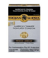 Condom Trojan® Supra Lubricated One Size Fits Most 6 per Pack,72682  (24/BX)