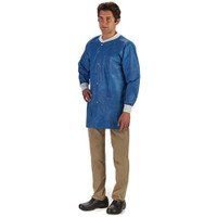 Lab Jacket LabMates® Blue Small Hip Length Disposable,73057  (10/BG)