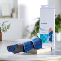 Thumb Splint McKesson Adult Large / X-Large Hook and Loop Strap Closure Left Hand Blue / Gray (M-1159135)