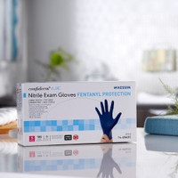 Exam Glove McKesson Confiderm® 6.8C Small NonSterile Nitrile Standard Cuff Length Textured Fingertips Blue Chemo Tested / Fentanyl Tested (M-1163939)
