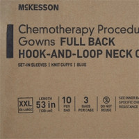 Chemotherapy Procedure Gown McKesson 2X-Large Blue NonSterile AAMI Level 2 / ASTM D6978 Disposable (M-1177930)
