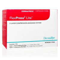 2 Layer Compression Bandage System FlexPress2 Lite™ 4 Inch X 3-4/5 Yard / 4 Inch X 5-1/2 Yard Self-Adherent Closure Tan / White NonSterile Standard Compression (M-1178168)