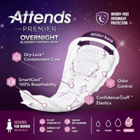 Bladder Control Pad Attends Premier 15 Inch Length Heavy Absorbency Polymer Core One Size Fits Most (M-1204257) Bladder Control Pad Attends Premier 15 Inch Length Heavy Absorbency Polymer Core One Size Fits Most (M-1204257)