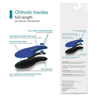 McKesson Brand Insole Full Length Size E Polypropylene / EVA / Polyester / Poron® Black / Blue Male 8 to 8-1/2 / Female 10 to 10-1/2 (M-1205391)