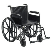 Bariatric Wheelchair McKesson Dual Axle Full Length Arm Swing-Away Footrest Black Upholstery 22 Inch Seat Width Adult 450 lbs. Weight Capacity (M-1205415)