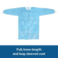 Lab Coat McKesson Blue Small / Medium Knee Length Spunbond Polypropylene Disposable (M-1207907)