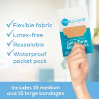 Waterproof Adhesive Strip Tru-Colour® 1 X 3 Inch Fabric Rectangle Beige Sterile (M-1216127)