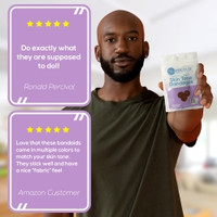 Waterproof Adhesive Strip Tru-Colour® Fabric Spot s/b Round Dark Brown Sterile (M-1216141)