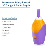 Safety Lancet McKesson 30 Gauge Retractable Pressure Activated Finger (M-1217983)