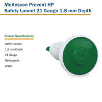 Safety Lancet McKesson Prevent® HP 21 Gauge Retractable Push Button Activation Finger (M-1217984)