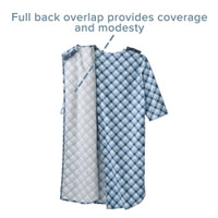 Patient Exam Gown Silverts® X-Large Diagonal Blue Plaid Reusable (M-1219573)