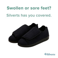 Slippers Silverts® Size 9 / 2X-Wide Black (M-1219599)