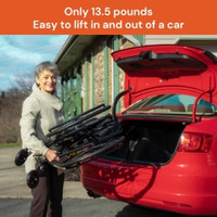 Lightweight Wheelchair Feather Full Length Arm Swing-Away Footrest Gray / Orange Upholstery 18 Inch Seat Width Adult 250 lbs. Weight Capacity (M-1224572)