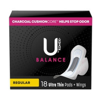 Feminine Pad U by Kotex® Balance Ultra Thin with Wings Regular Absorbency (M-1224718)