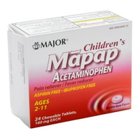 Children's Pain Relief / Fever Reducer Mapap® 160 mg Strength Acetaminophen Chewable Tablet 24 per Box (M-1237777)