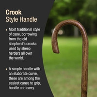 Round Handle Cane Brazos™ Twisted Wood 37 Inch Height Brown Oak (M-1237859)