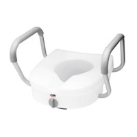 Raised Toilet Seat with Arms E-Z Lock™ 5 Inch Height White 300 lbs. Weight Capacity (M-206687)