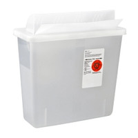 Sharps Container In-Room™ Translucent Base 16-1/4 H X 13-3/4 W X 6 D Inch Horizontal Entry 3 Gallon (M-207390)