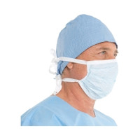Surgical Mask Soft Touch II Pleated Tie Closure One Size Fits Most Blue NonSterile Not Rated Adult (M-233585)