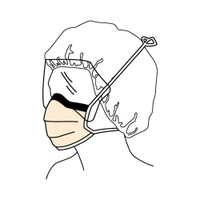 Surgical Mask with Eye Shield FluidShield Anti-fog Foam Pleated Tie Closure One Size Fits Most Orange NonSterile ASTM Level 3 Adult (M-282581)