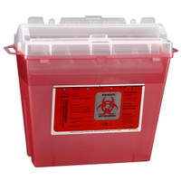 Sharps Container Bemis™ Sentinel Translucent Red Base 10 H X 5-1/4 W X 11 D Inch Horizontal Entry 1.25 Gallon (M-298930)