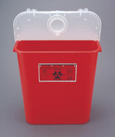 Sharps Container Bemis™ Sentinel Red Base 15-7/8 H X 16-1/2 L X 11-13/16 W Inch Vertical Entry 8 Gallon (M-298935)