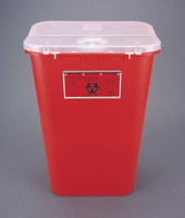Sharps Container Bemis™ Sentinel Red Base 22-1/2 H X 16-1/2 L X 11-13/16 W Inch Horizontal / Vertical Entry 11 Gallon (M-298936)