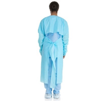 Protective Procedure Gown Halyard One Size Fits Most Blue NonSterile ASTM F1671 Disposable (M-315087)