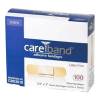 Adhesive Strip Careband™ 3/4 X 3 Inch Plastic Rectangle Sheer Sterile (M-329357)