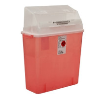 Sharps Container GatorGuard™ In-Room™ Translucent Red Base 20-1/2 H X 14 W X 6 D Inch Horizontal Entry 3 Gallon (M-330376)