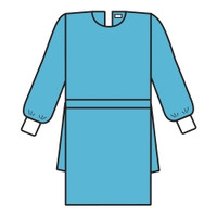 Protective Procedure Gown Halyard Large Blue NonSterile Not Rated Disposable (M-342890)