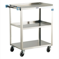 Utility Cart Stainless Steel 16.25 X 27.5 X 32.125 Inch Silver 15-1/2 X 22 Inch Shelves (M-39312)