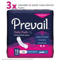 Bladder Control Pad Prevail® Daily Pads 11 Inch Length Moderate Absorbency Polymer Core One Size Fits Most (M-409933)