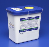 Pharmaceutical Waste Container PharmaSafety™ White Base 10 H X 10-1/2 W X 7-1/4 D Inch Vertical Entry 2 Gallon (M-419028)