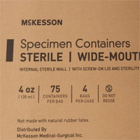 Specimen Container for Pneumatic Tube Systems McKesson 120 mL (4 oz.) Screw Cap Sterile (M-503927)