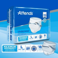 Unisex Adult Absorbent Underwear Attends® Pull On with Tear Away Seams Large Disposable Heavy Absorbency (M-522094)